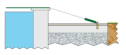 Montagemöglichkeit des Sicherheitsnetzes mit Bolzen auf Fliesen oder Gartenplatten bei Beckenüberstand