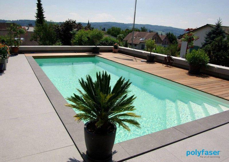 Polyfaser Einstückbecken Malta mit Rolladenkasten
