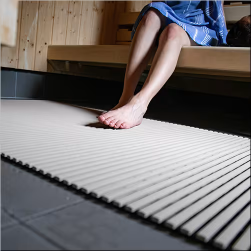 PVC-freie Bodenmatte aus TPE, Breite 80 cm - Silbergrau