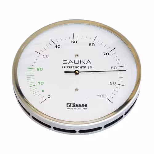 Sauna-Messgeräte in drei Ausführungen von Finnsa - Sauna-Hygrometer 130 mm