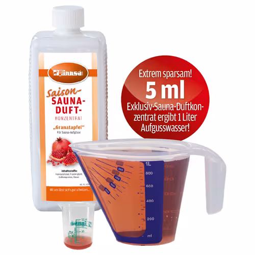 Saison Sauna-Duftkonzentrat von Finnsa, 1000 ml - Saison-Saunaduft von Finnsa, Verbrauchsangaben
