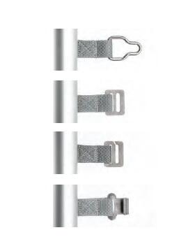 Verschiedene Abspannbeschläge für BB Sicherheitsabdeckung