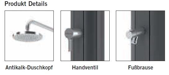 Detailansicht Solardusche Chrome