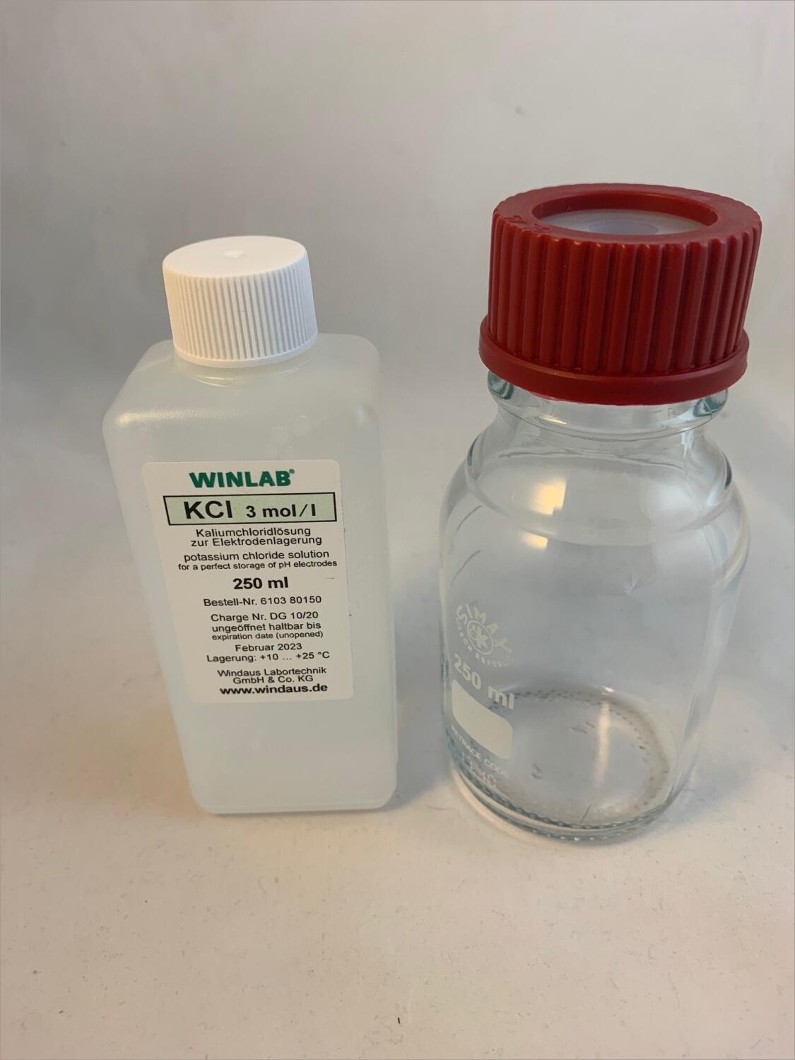 KCL-Lösung mit Sondenaufbewahrungsflasche