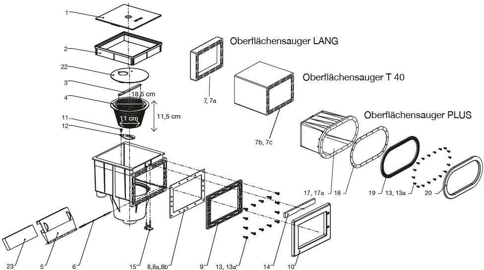 Ersatzteile zu Skimmer Neptun ABS