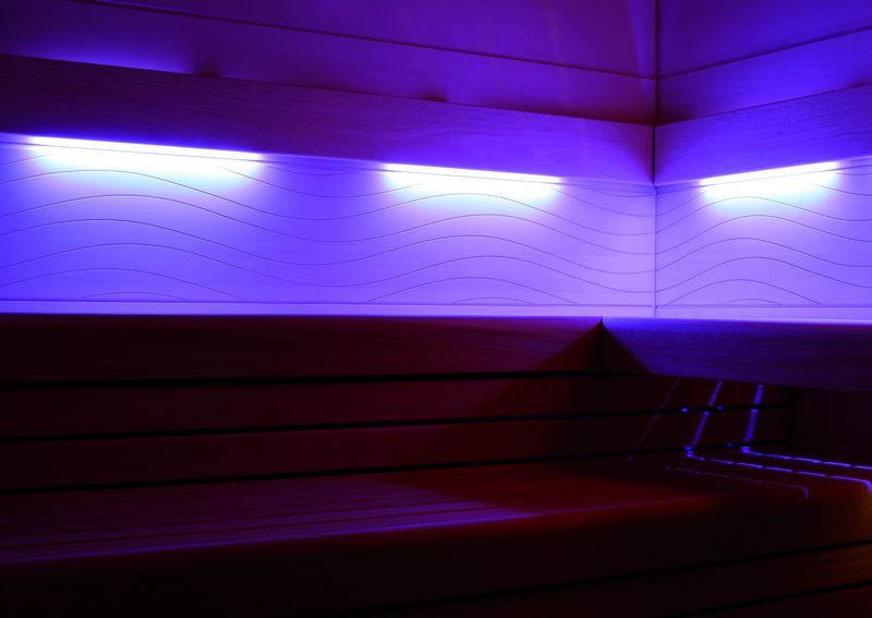 Rückenlehnenbeleuchtung Lila für die Sauna