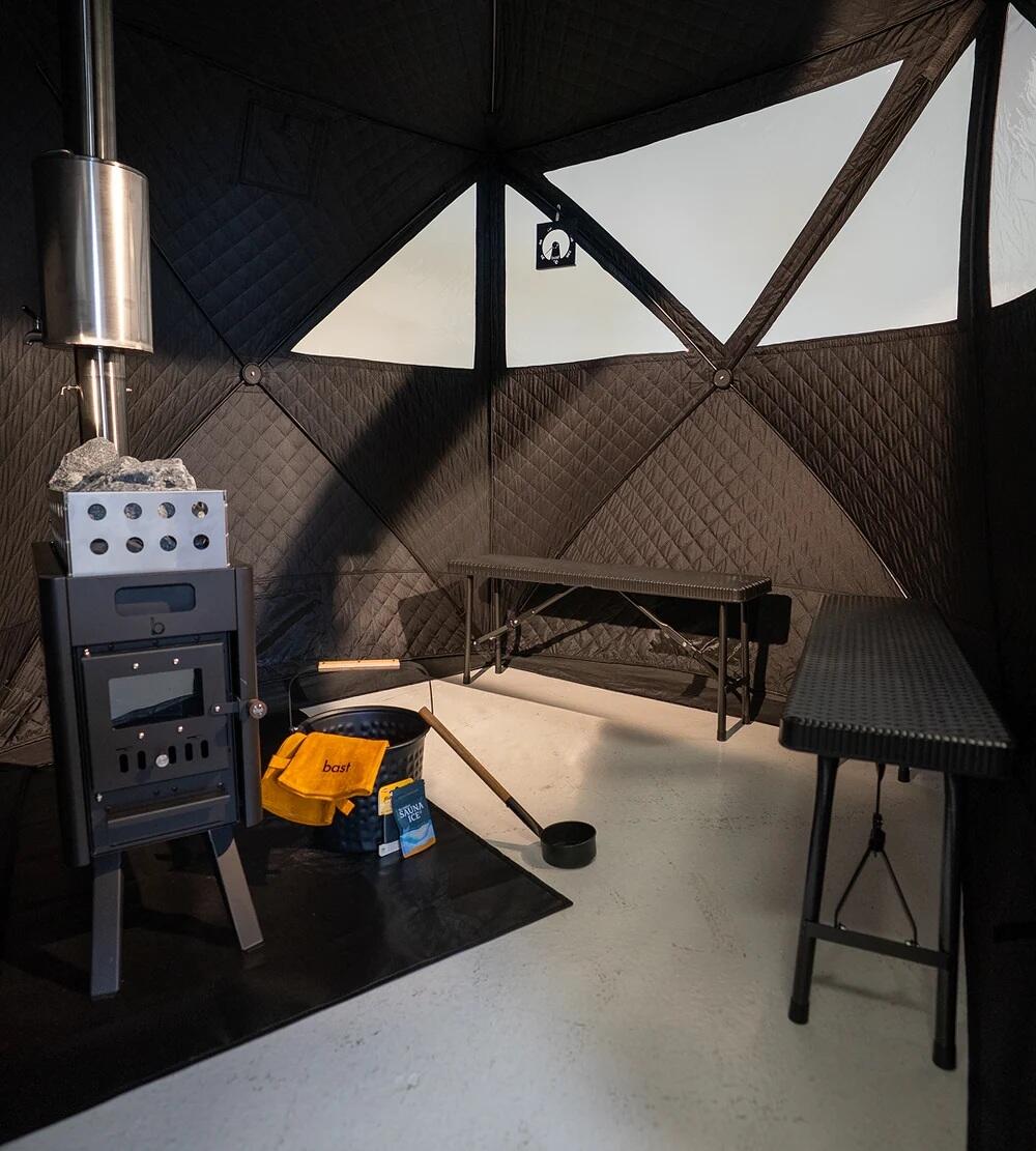 Saunazelt Bast Björk Premium innen