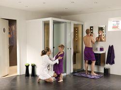 Die Sauna-Duschkombinationskabine iX210 oder als Sauna-Dampfduschkombination iX210
