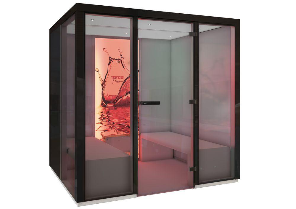 Dampfbad Panacea mit roter Beleuchtung