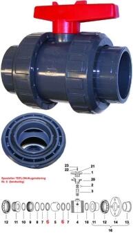 2-Wege-Kugelhahn mit Teflonkugelsitzring, S6