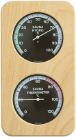 Sauna-Thermo-Hygrometer eckig Massivholz