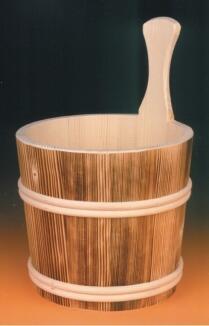 Sauna-Aufgusskübel 4 l mitHolzreifen, geflammt