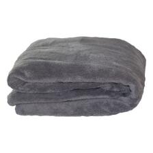 Warm up Luxus-Plaid aus Microfaser grau