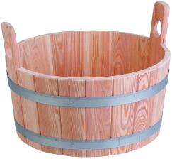 Fu&szlig;wanne aus L&auml;rchenholz f&uuml;r Saunag&auml;nger