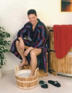 Sauna-Fußwanne /Fußwärmebecken geflammt, 14 l