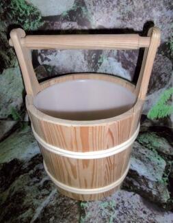 Sauna-Aufgusskübel Lärche 5 l mit Tragegriff