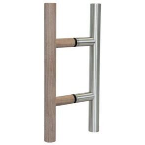 Design-Steel-Wood runder Rohr-/Stabgriff Nussbaum