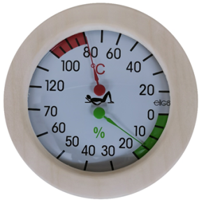 Klimamesser, Thermometer und Hygrometer im Holzrahmen