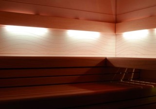 Rückenlehnenbeleuchtung Orange für die Sauna
