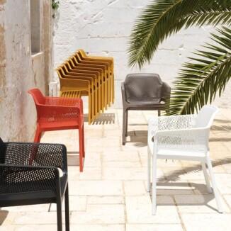 Net Stuhl aus fiberglasverstärktem Polyproylen