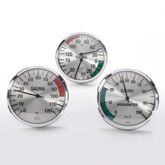 Klimamesser, Thermometer und Hygrometer aus schwarzem Makrolon