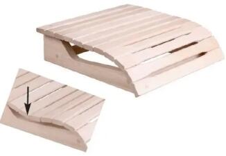 Kopf- oder Fußstütze aus Holz mit Federdraht