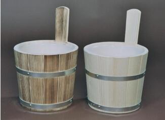 Sauna-Aufgusskübel 5 l mit verzinkten Reifen