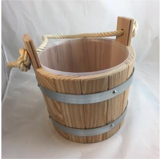 Sauna-Aufgusskübel Lärche 5 l mit Trageseil