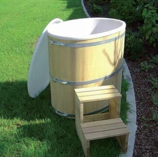 Sauna-Tauchbecken Kambala natur mit Kunststoffeinsatz