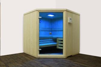 Sauna von Arend mit Farblicht in blau