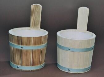 Sauna-Aufgusskübel 3,5 l mit verzinkten Reifen