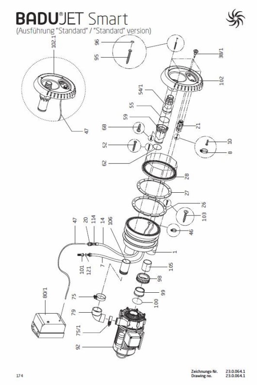 Ersatzteilzeichnung Badu Jet Smart Standard