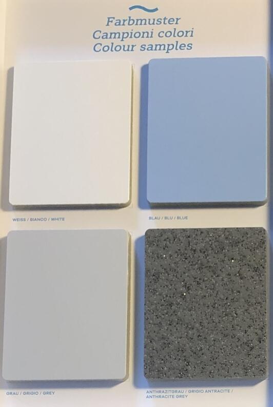 Polyfaser Einstückbecken Malta mit Rolladenkasten, 3,77x8,89x1,53 m - Farbauswahl Polyfaserbecken