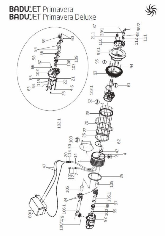 Ersatzteilzeichnung Badu Jet Primavera