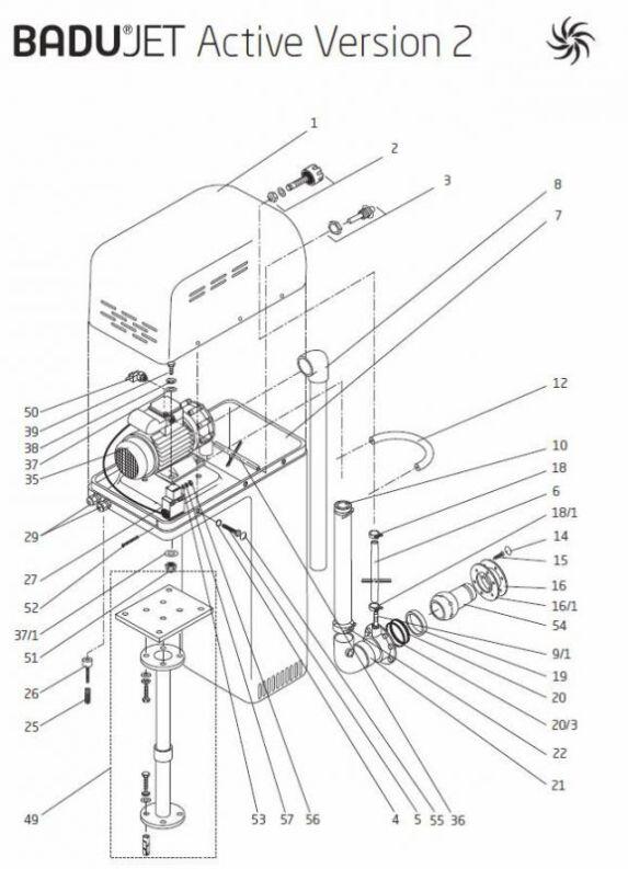 Ersatzteile Einhänge-Gegenstromanlage Badu-Jet Active Version II