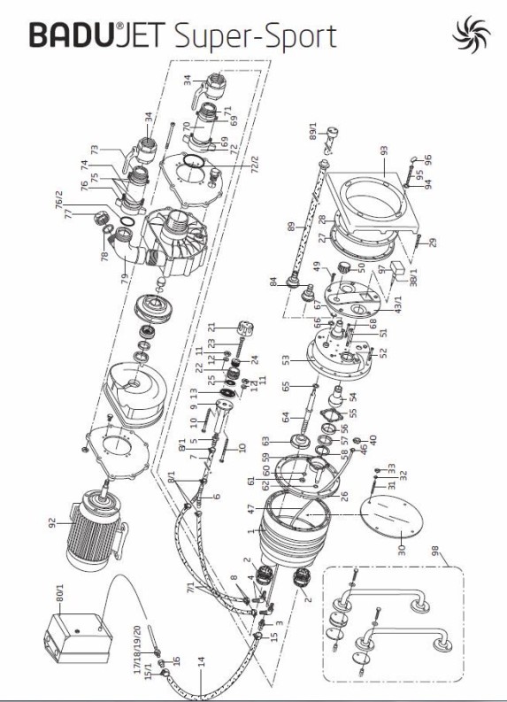 Ersatzteilzeichung Badu Jet Super-Sport