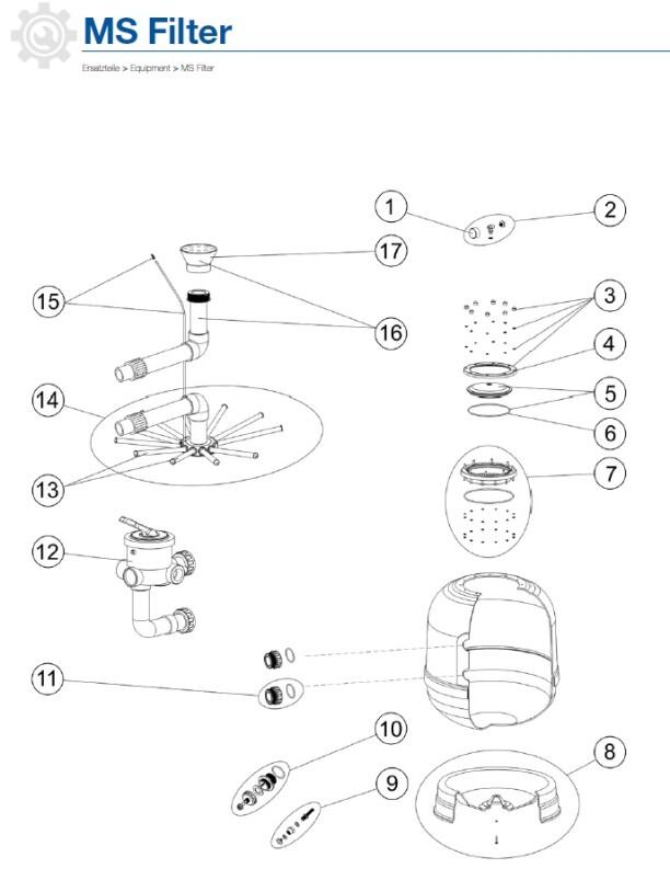 Ersatzteilzeichnung Zodiac Filterkessel MS