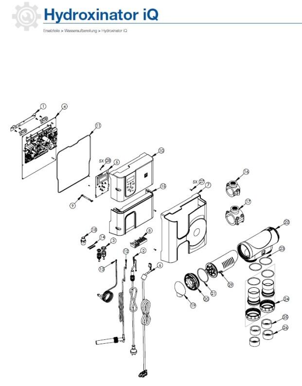 Ersatzteilzeichnung Zodiac Hydroxinator iQ