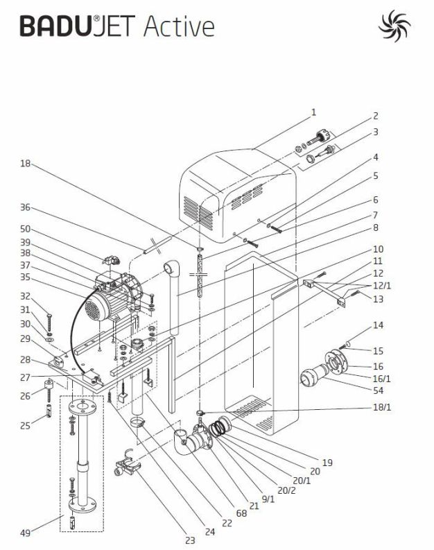 Ersatzteilzeichung Badu Jet Active