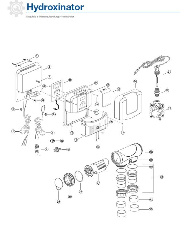 Ersatzteilzeichnung Zodiac Hydroxinator