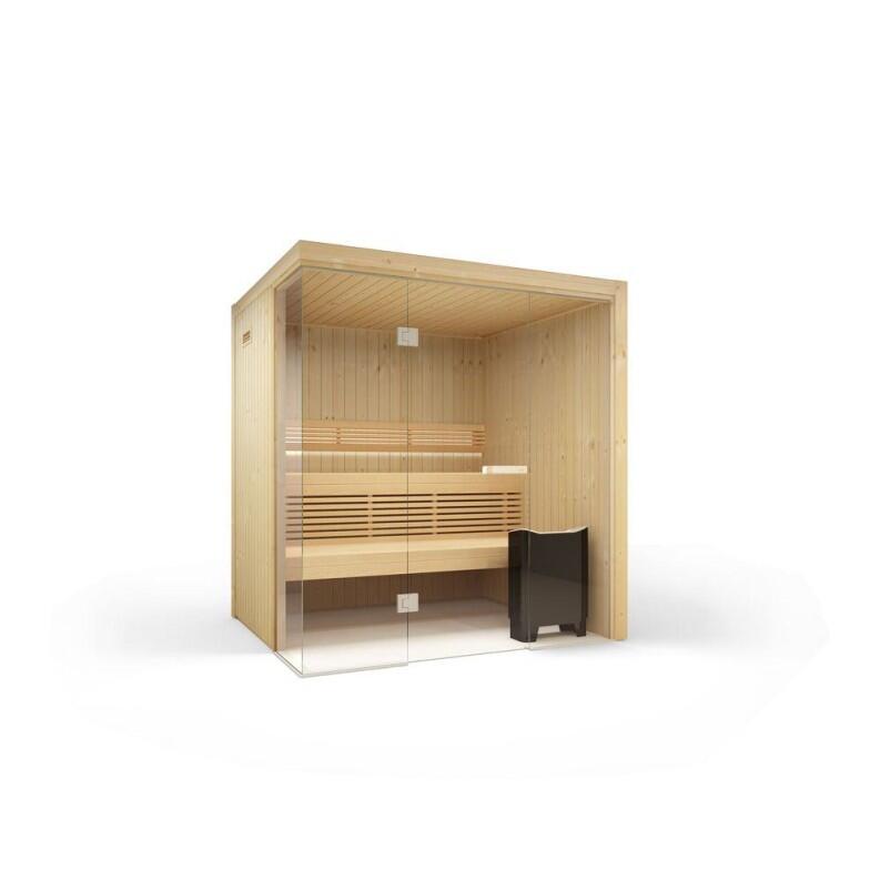 Tylö Sauna Harmony Square mit Glasecke, Fichte