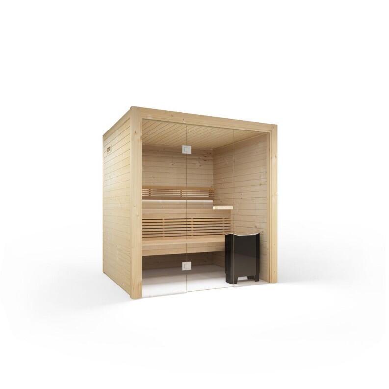 Tylö Sauna Harmony Square mit Glasfront, horizontal