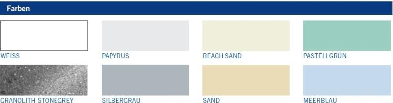 Farbauswahl der Reku Einstückbecken