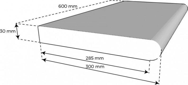 Maßzeichnung Beckenrandstein Kiruna