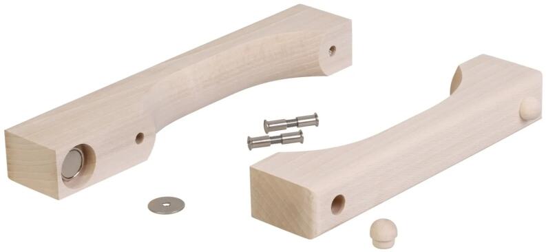 Türgriff für Innen- und Außenseite aus unbeschichtetem Holz