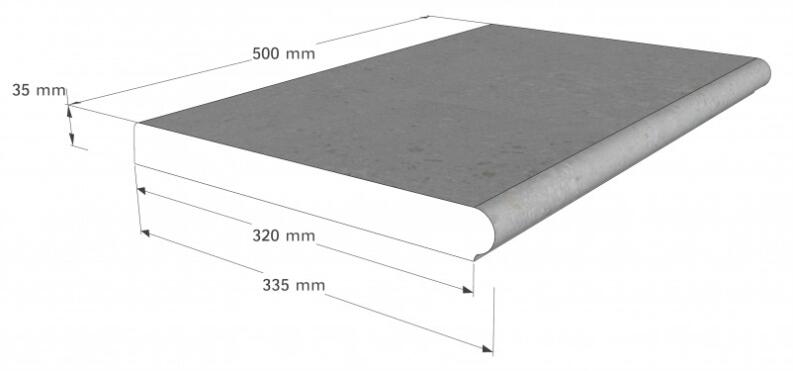 Maßzeichnung Beckenrandstein Sparta