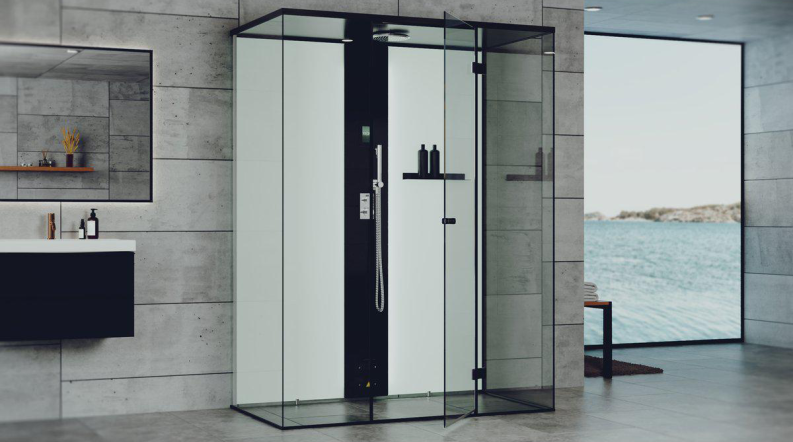 Dampfdusche Vista von Tylö beide Seiten Glas