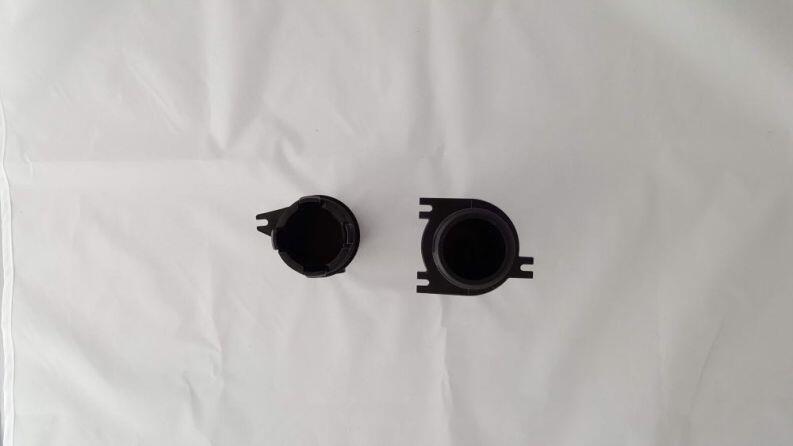 Anschlußstück Kondensator unten, alte Version und neue Version Vergleich