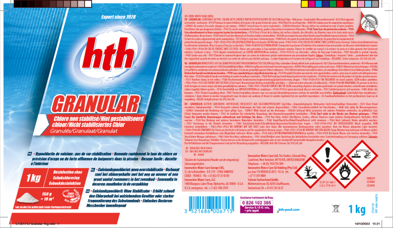 hth Granular 1,0 kg Label