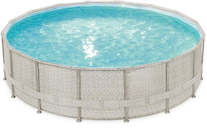 Framepool Rund Rattan Hellgrau